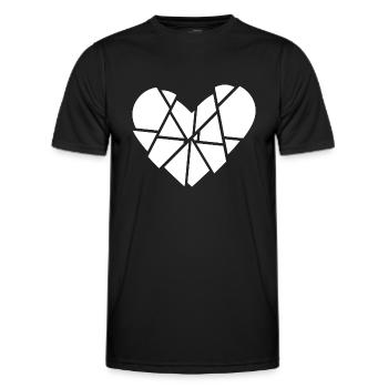 Herz Gebrochen Scherben Splitter Anti Valentinstag - Männer Funktions-T-Shirt - Schwarz - Vorne - AI Model Male 178 dark (178cm)