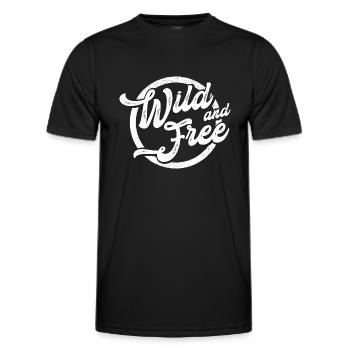 wild and free - free and wild - Men's Functional T-Shirt - black - Front - AI Model Male 178 dark (178cm)