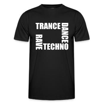 rave techno dance trance - T-shirt sport Homme - noir - Devant - AI Model Male 178 dark (178cm)
