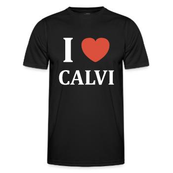 i love calvi - T-shirt sport Homme - noir - Devant - AI Model Male 178 dark (178cm)