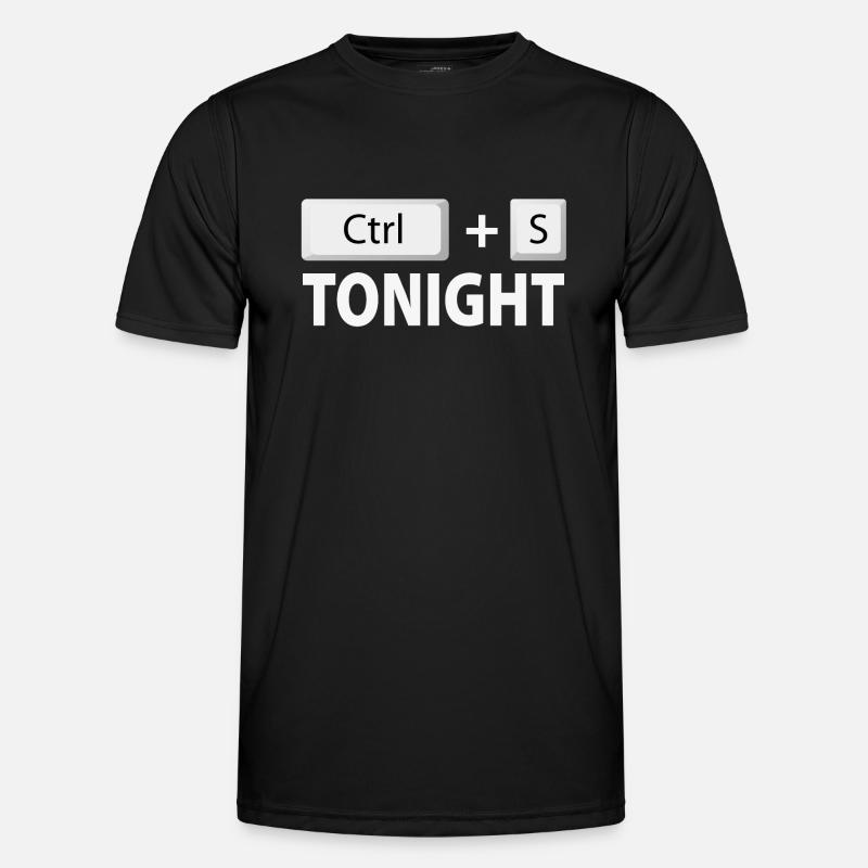 Save (Ctrl + S) tonight - Men's Functional T-Shirt - black