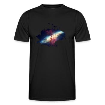 Galaxy Stars Planet Splash Space Illustration - Men's Functional T-Shirt - black - Front - AI Model Male 178 dark (178cm)