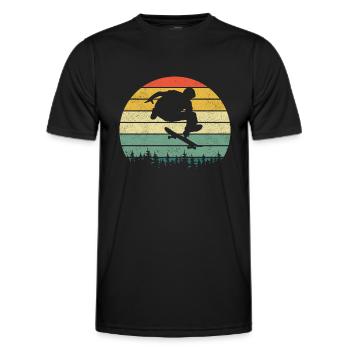 Skateboarder Skateboard Skater Retro - Männer Funktions-T-Shirt - Schwarz - Vorne - AI Model Male 178 dark (178cm)