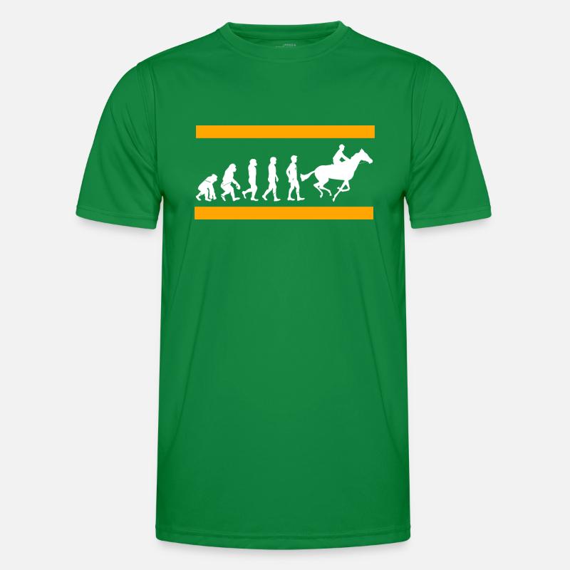 Cool retro evolution d’un coureur de chevaux drôle T-shirt sport Homme