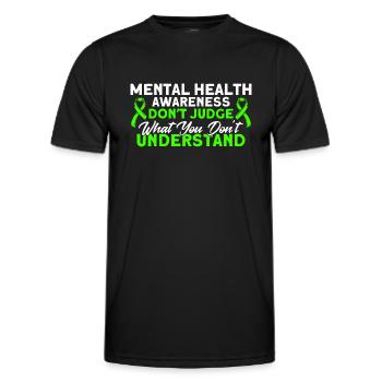 Depression prevention awareness of psychological G - Men's Functional T-Shirt - black - Front - AI Model Male 178 dark (178cm)