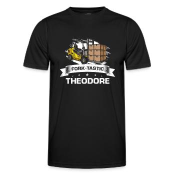 Conducteur de chariot élévateur et conducteur de chariot élévateur d’entrepôt - T-shirt sport Homme - noir - Devant - AI Model Male 178 dark (178cm)