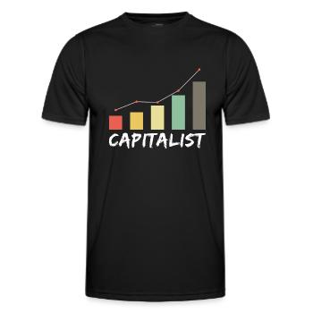 Capitalist - Kapitalist Geld Money Börse Exchange - Men's Functional T-Shirt - black - Front - AI Model Male 178 dark (178cm)