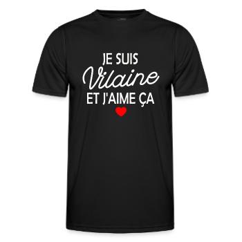 je suis vilaine et j aime ça - T-shirt sport Homme - noir - Devant - AI Model Male 178 dark (178cm)