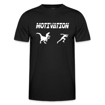 motivation sport course à pied running humour dino - T-shirt sport Homme - noir - Devant - AI Model Male 178 dark (178cm)