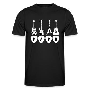 Papa guitariste - T-shirt sport Homme - noir - Devant - AI Model Male 178 dark (178cm)