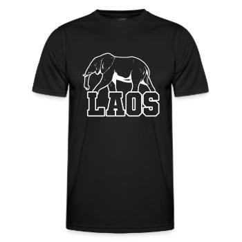 Laos Lao Laotian Flag Elephant Lao I Gift - Men's Functional T-Shirt - black - Front - AI Model Male 178 dark (178cm)
