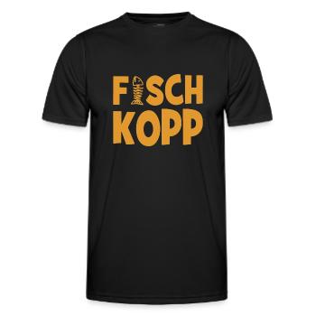 Fischkopp Fisch Fischkopf Küste Angler Fischer - Männer Funktions-T-Shirt - Schwarz - Vorne - AI Model Male 178 dark (178cm)