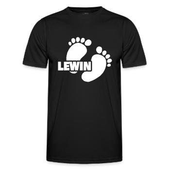 Lewin als Geburt - Männer Funktions-T-Shirt - Schwarz - Vorne - AI Model Male 178 dark (178cm)