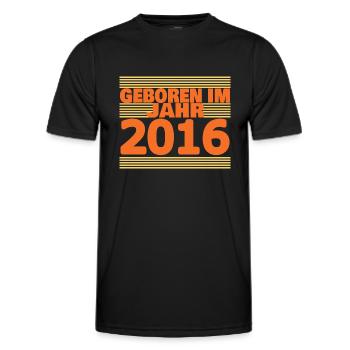 Born in 2016 - Men's Functional T-Shirt - black - Front - AI Model Male 178 dark (178cm)