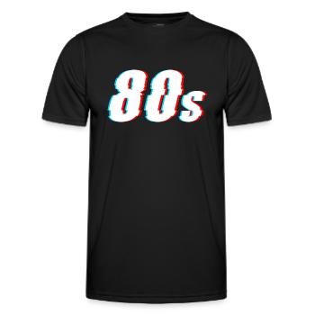 '80s 80s Glitch - Men's Functional T-Shirt - black - Front - AI Model Male 178 dark (178cm)