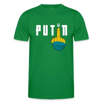 Fuck Poutine | Soutenir l’Ukraine - T-shirt sport Homme - vert - Devant - AI Model Male 178 dark (178cm)