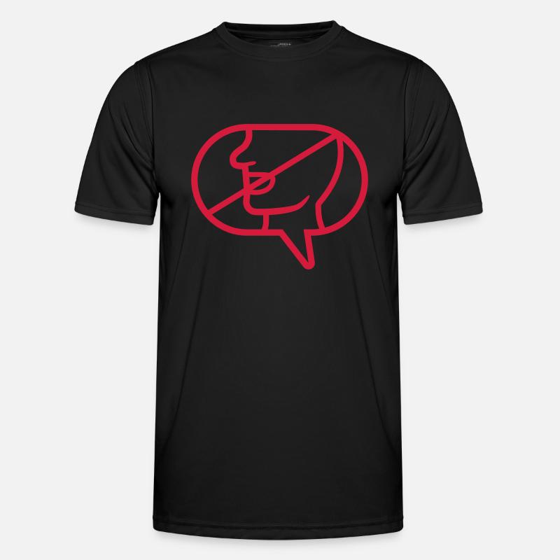No Communicating Icon Speech Bubble - Men's Functional T-Shirt - black