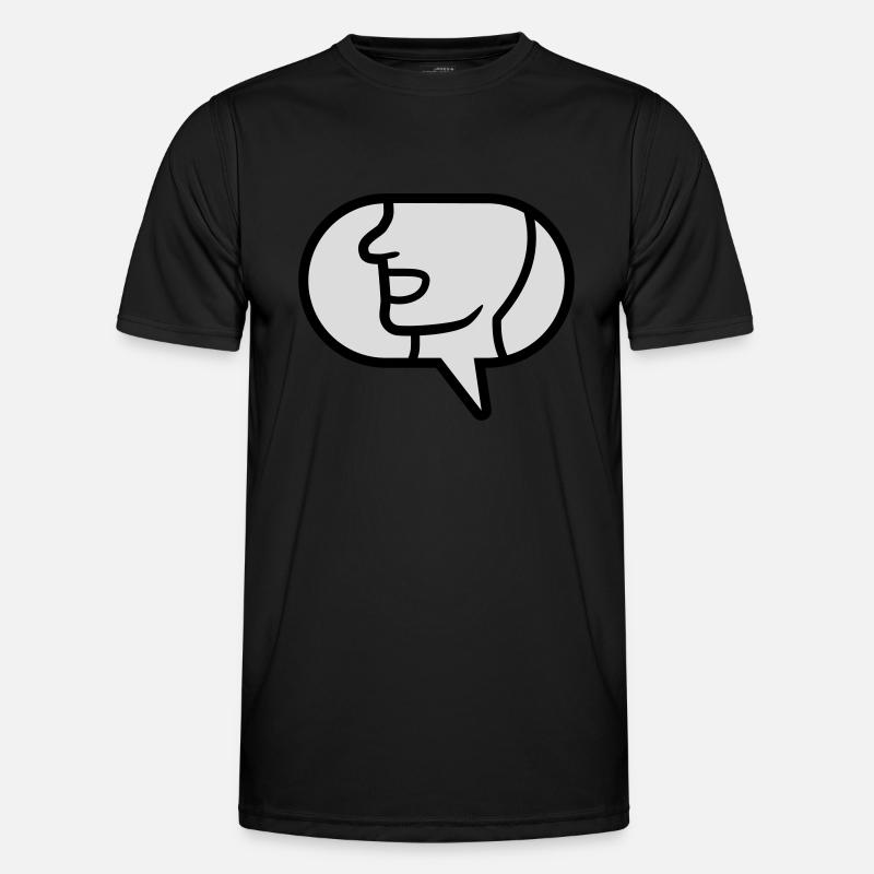 Communicate icon talk speech bubble - Men's Functional T-Shirt - black