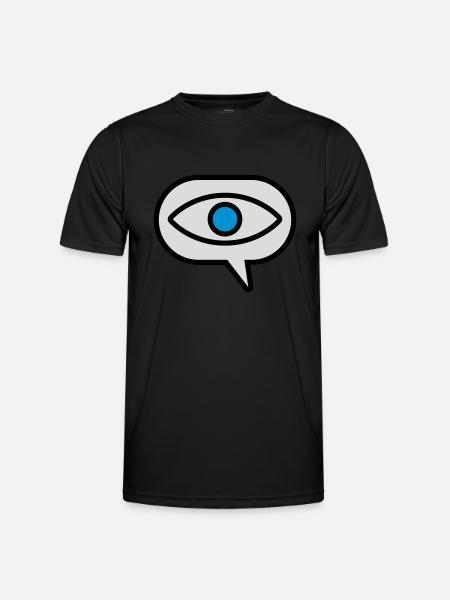 Eye Seeing Comic Speech Bubble - Men's Functional T-Shirt - black