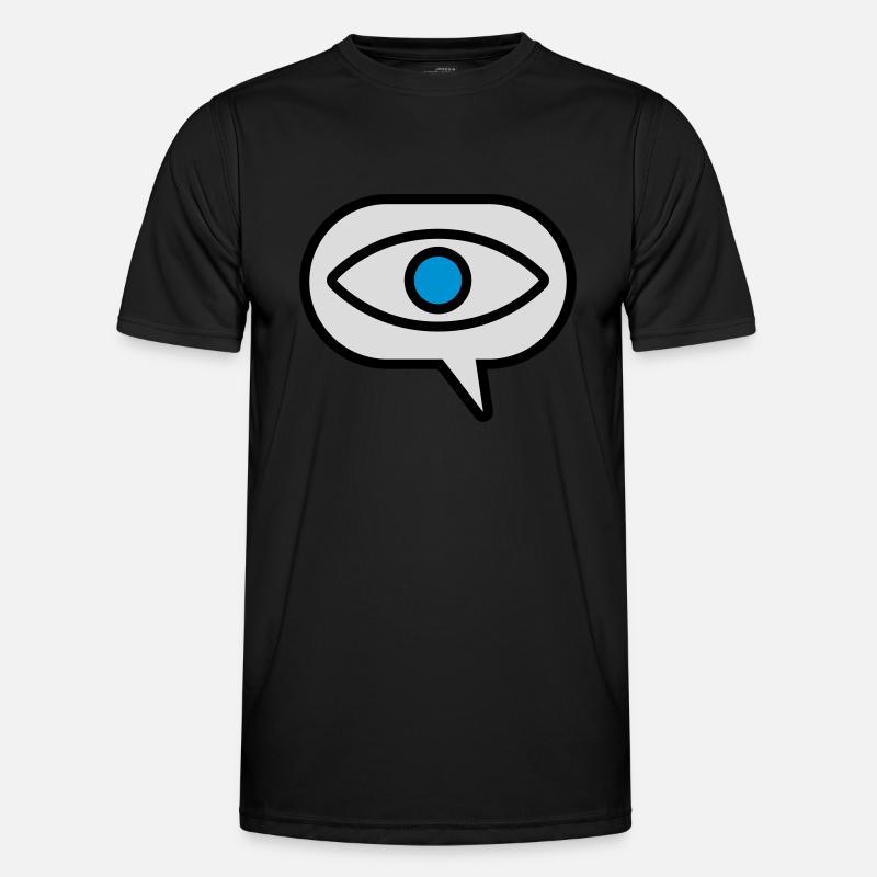 Eye Seeing Comic Speech Bubble - Men's Functional T-Shirt - black