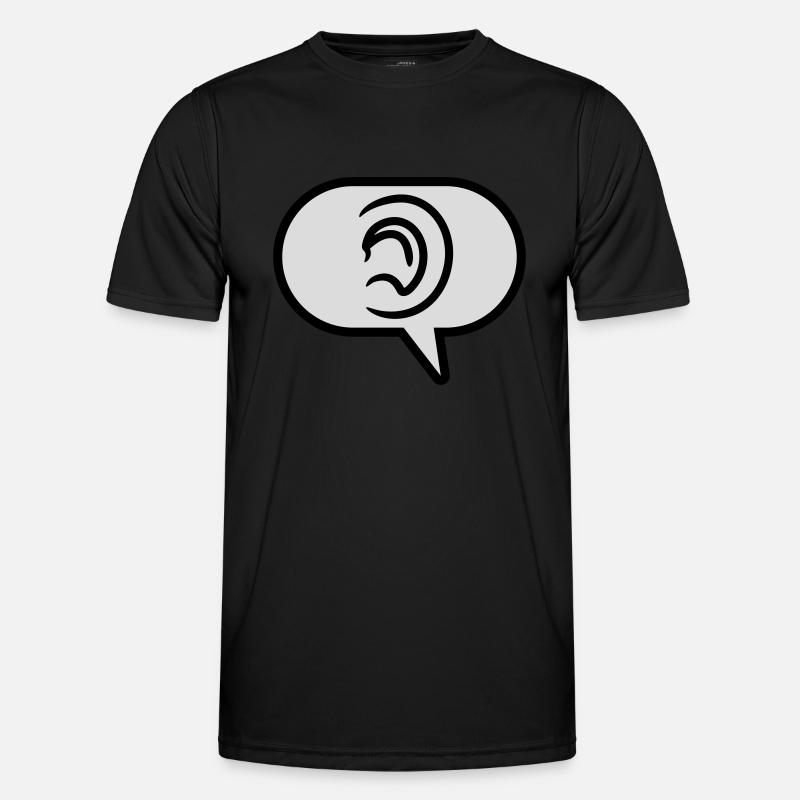 Hear Simple Symbol Speech Bubble - Men's Functional T-Shirt - black