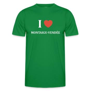 i love Montaigu Vendée - T-shirt sport Homme - vert - Devant - AI Model Male 178 dark (178cm)