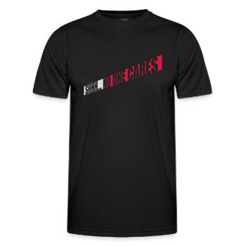 shhh no one cares - Men's Functional T-Shirt - black - Front - AI Model Male 178 dark (178cm)