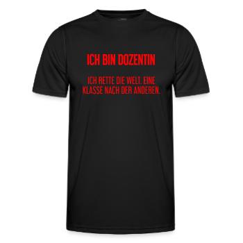 Ich bin Dozentin - ich rette die Welt - Männer Funktions-T-Shirt - Schwarz - Vorne - AI Model Male 178 dark (178cm)