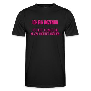 Ich bin Dozentin - ich rette die Welt - Männer Funktions-T-Shirt - Schwarz - Vorne - AI Model Male 178 dark (178cm)