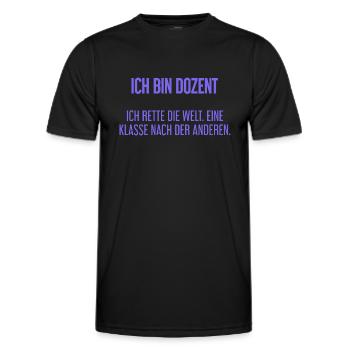 Ich bin Dozent - ich rette die Welt - Männer Funktions-T-Shirt - Schwarz - Vorne - AI Model Male 178 dark (178cm)