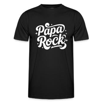 Papa rock - T-shirt sport Homme - noir - Devant - AI Model Male 178 dark (178cm)