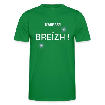 cadeau homme, humour Breton, t-shirt humoristique - T-shirt sport Homme - vert - Devant - AI Model Male 178 dark (178cm)