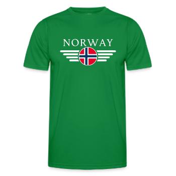 Norway T-Shirt: Nature, Northern Lights - Men's Functional T-Shirt - kelly green - Front - AI Model Male 178 dark (178cm)