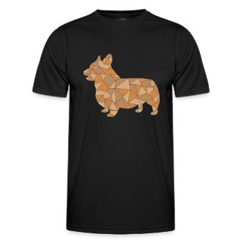 CORGI geometric - Men's Functional T-Shirt - black - Front - AI Model Male 178 dark (178cm)