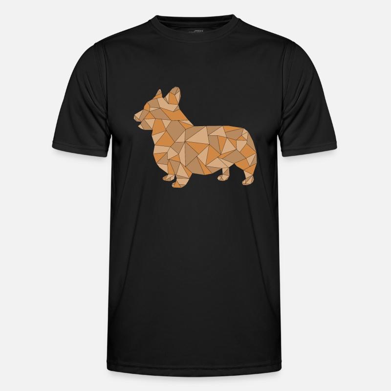 CORGI geometrisch - Männer Funktions-T-Shirt - Schwarz