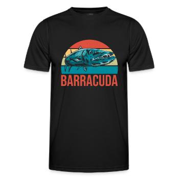 Cadeau pour les amateurs de poissons Barracuda - T-shirt sport Homme - noir - Devant - AI Model Male 178 dark (178cm)
