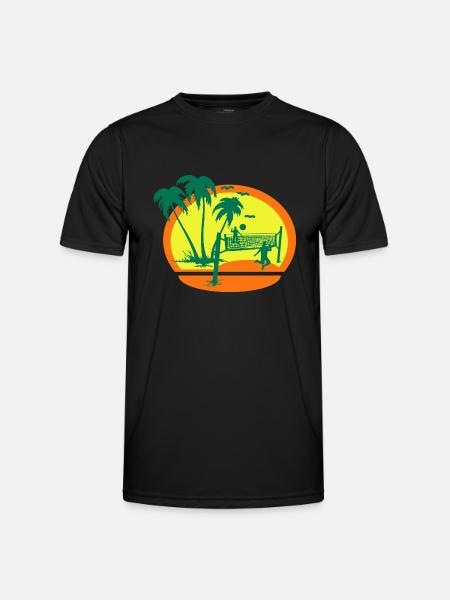 Sunset Beach Volleyball - Men's Functional T-Shirt - black