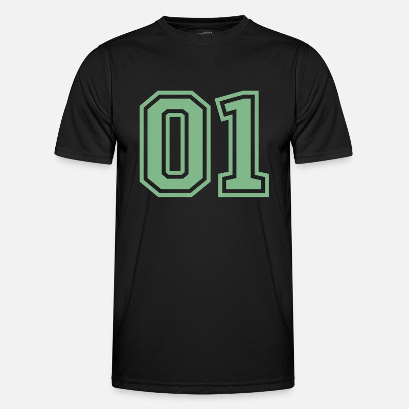 01 eins nummer - Männer Funktions-T-Shirt - Schwarz