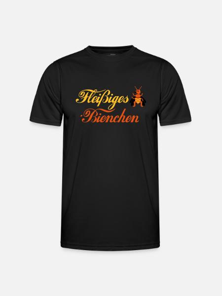Fleißiges-Bienchen + Biene seitlich - Männer Funktions-T-Shirt - Schwarz