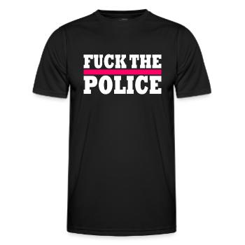 stop brutality - Men's Functional T-Shirt - black - Front - AI Model Male 178 dark (178cm)