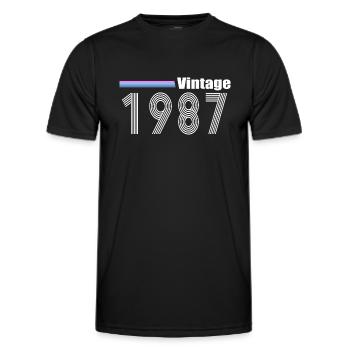 1987 - Männer Funktions-T-Shirt - Schwarz - Vorne - AI Model Male 178 dark (178cm)
