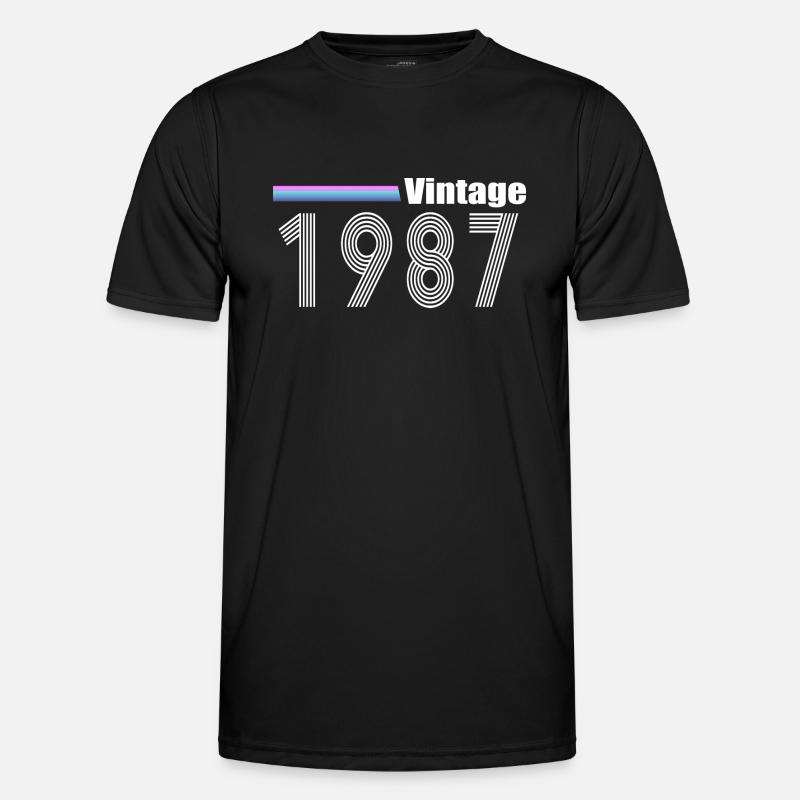 1987 - Männer Funktions-T-Shirt - Schwarz