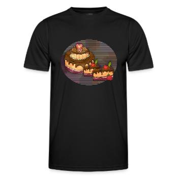 Gâteau - T-shirt sport Homme - noir - Devant - AI Model Male 178 dark (178cm)