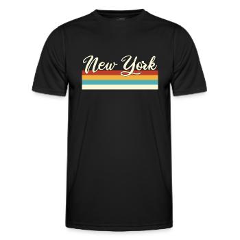 New York City - Big Apple - Manhattan - Retro - Men's Functional T-Shirt - black - Front - AI Model Male 178 dark (178cm)