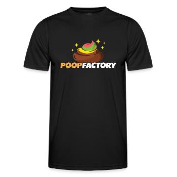 Kackhaufen-Fabrik - Poop-Factory - Männer Funktions-T-Shirt - Schwarz - Vorne - AI Model Male 178 dark (178cm)
