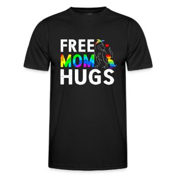 Free Mom Hugs - Männer Funktions-T-Shirt - Schwarz - Vorne - AI Model Male 178 dark (178cm)