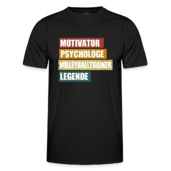 Lustiger Volleyballtrainer Spruch - Männer Funktions-T-Shirt - Schwarz - Vorne - AI Model Male 178 dark (178cm)