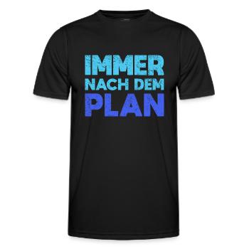 Immer Nach Dem Plan - Männer Funktions-T-Shirt - Schwarz - Vorne - AI Model Male 178 dark (178cm)