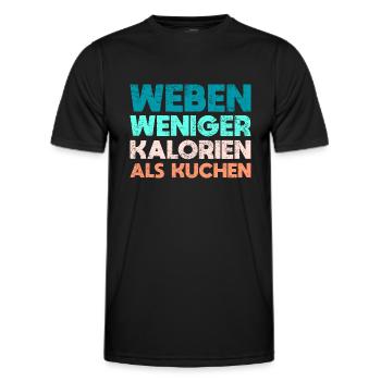 Weben - Weniger Kalorien Als Kuchen - Männer Funktions-T-Shirt - Schwarz - Vorne - AI Model Male 178 dark (178cm)