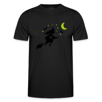 Silhouette de sorcière - T-shirt sport Homme - noir - Devant - AI Model Male 178 dark (178cm)